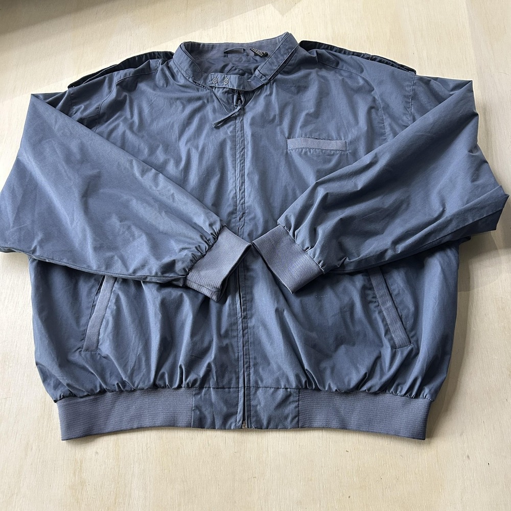 Vintage Amati Jacket Mens Big 3X Gray Bomber Elastic Waist Zip Lined Windbreaker